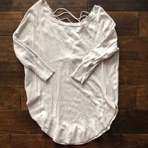 Cream Express Lace Up Sweater